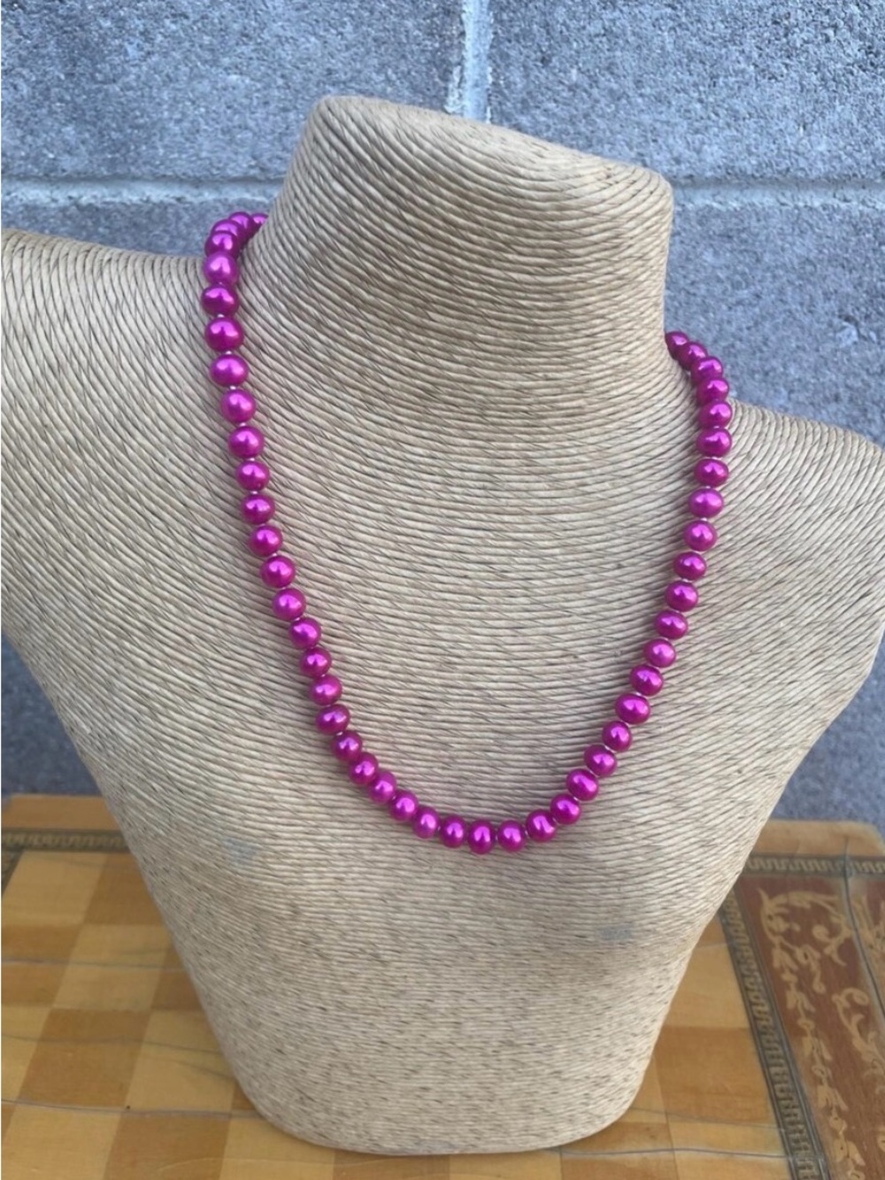 Leach & Garner 14K Gold Pink Quartz Beaded Statement Necklace 18" Vintage